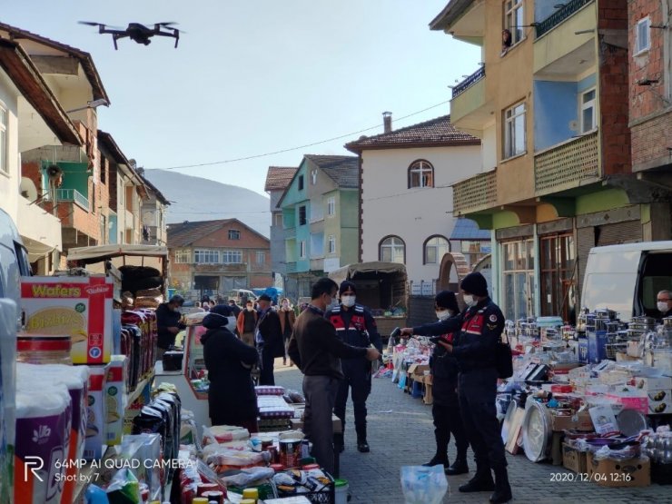 Jandarma Ekiplerinden Drone İle Maske Denetimi