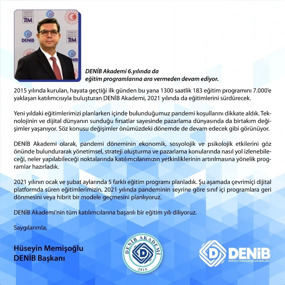 Denib Akademi 6. Yılında Da Eğitim Programlarına Devam Ediyor