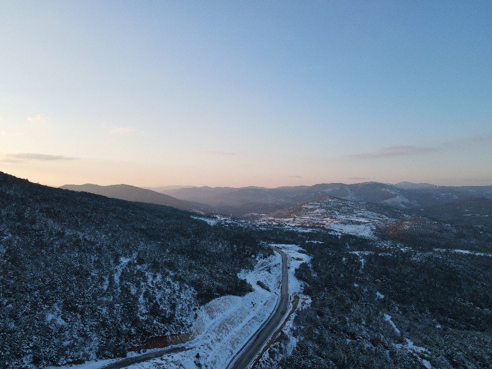 Çanakkale’de Kar Manzarası Drone İle Görüntülendi