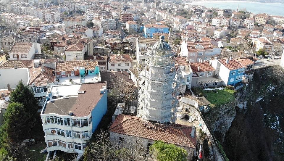 162 Yıllık Şile Feneri’ndeki Restorasyon Çalışmaları Havadan Görüntülendi