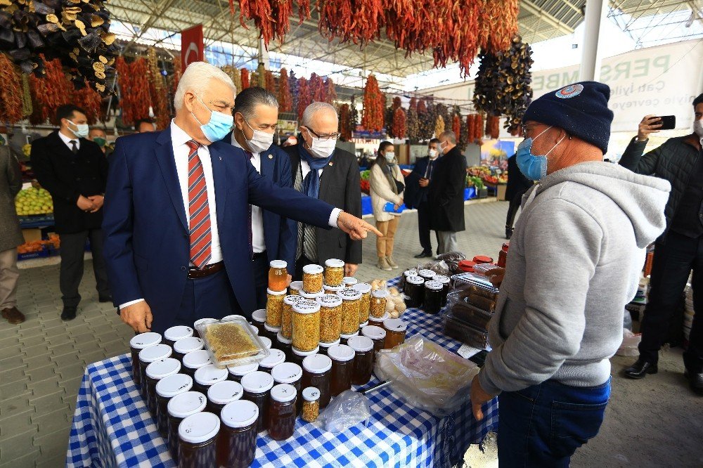 Başkan Gürün’den Pazarda Korona Virüs Denetimi